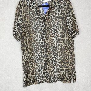 Leopard Print Sheer Women's Top [L/XL]